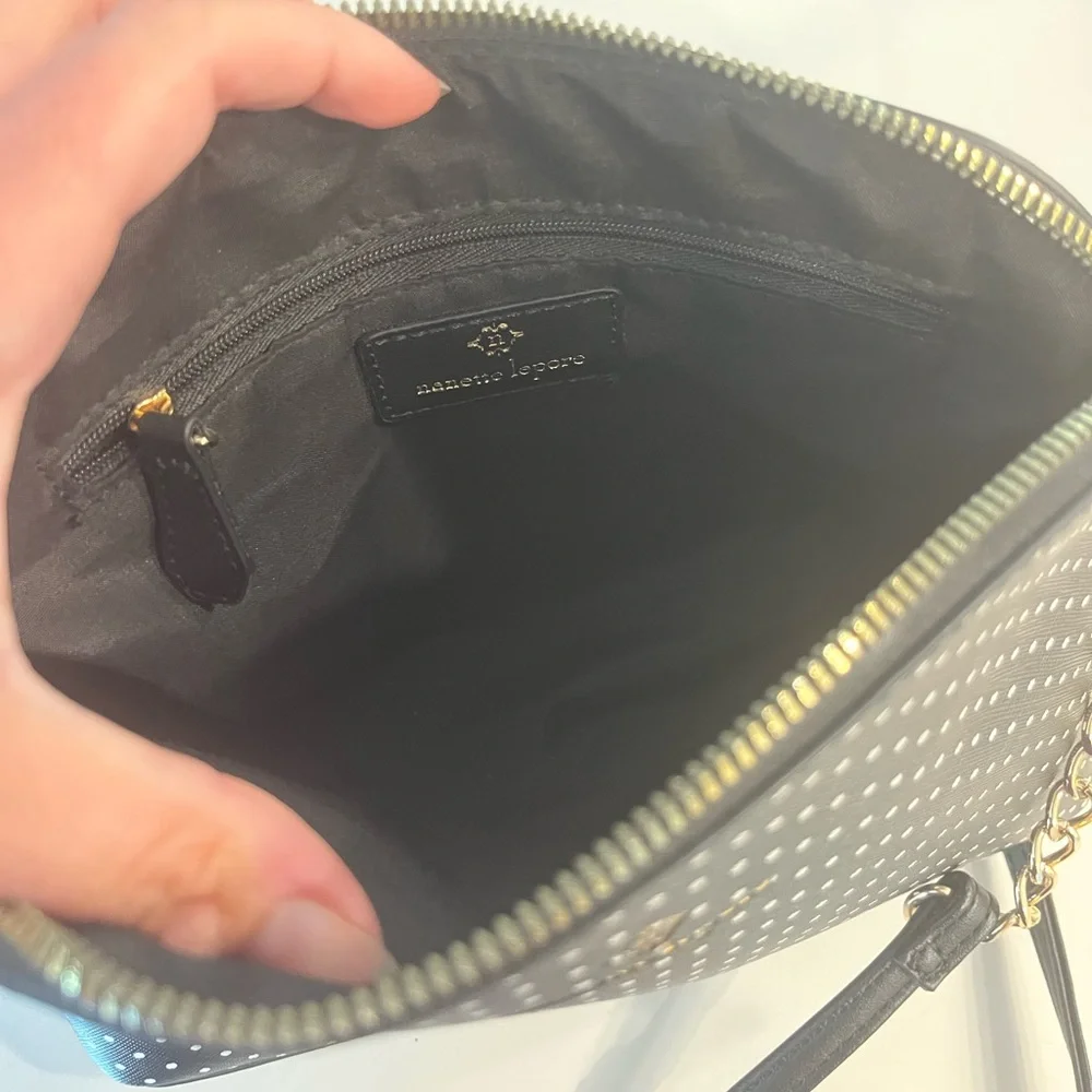 NANETTE LEPORE‎ Dome Black And White Polka Dot Crossbody Bag